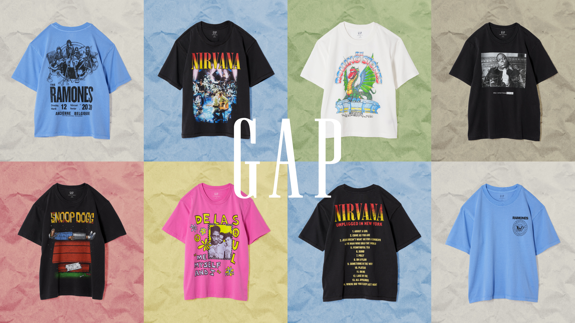 名盤アートワークがTシャツに。Gapが6組の伝説的アーティストとコラボ！