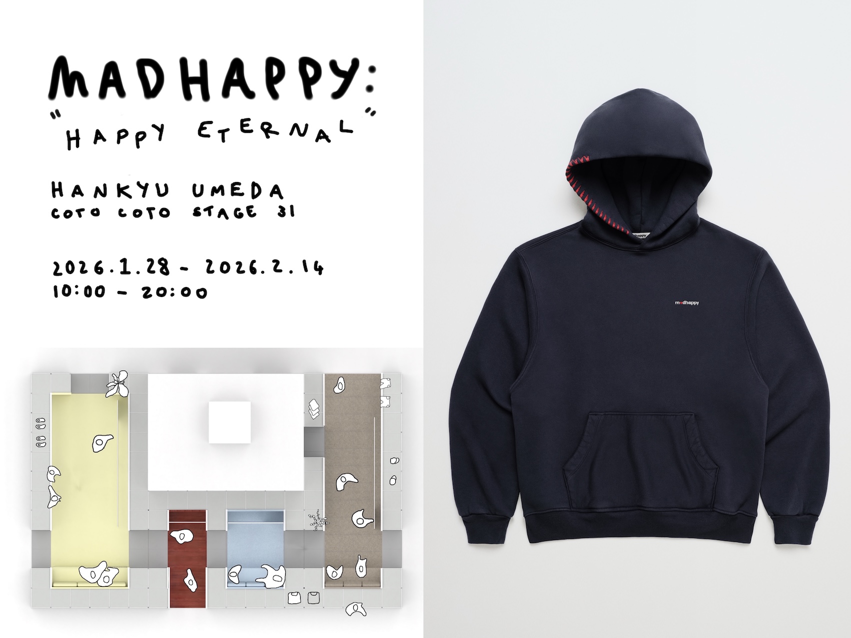 Madhappyが関西初のポップアップストアを開催！ ハッピーな世界観を落とし込んだモダンな空間を表現。